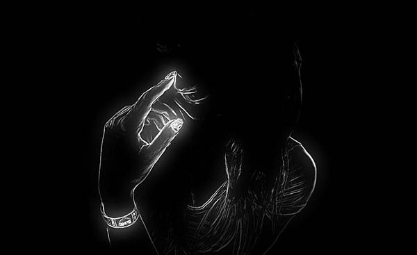 Photoshop将美女图片处理成光影艺术插画