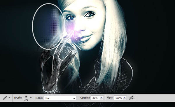 Photoshop将美女图片处理成光影艺术插画