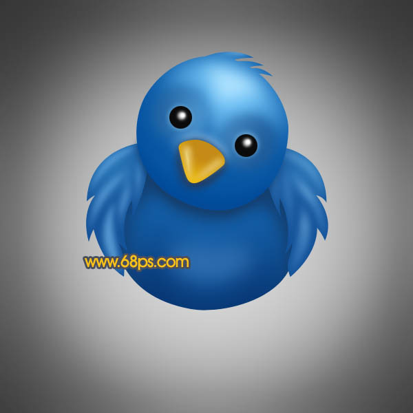 Photoshop下制作一只非常可爱的蓝色小鸟