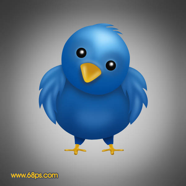 Photoshop下制作一只非常可爱的蓝色小鸟