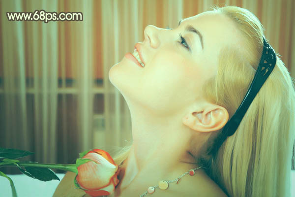 Photoshop调出人物图片清爽的粉绿色