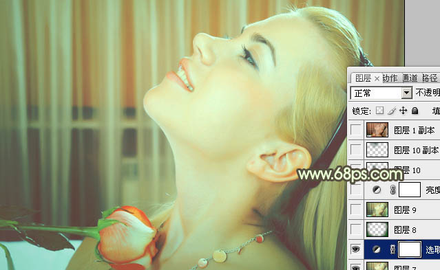 Photoshop调出人物图片清爽的粉绿色