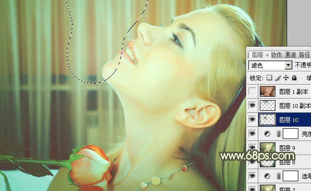 Photoshop调出人物图片清爽的粉绿色