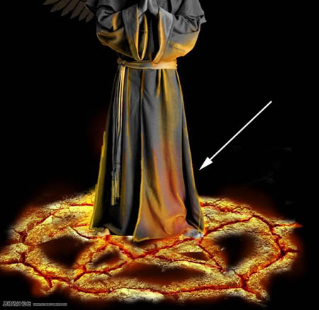 photoshop合成正在施展火焰魔法的法师