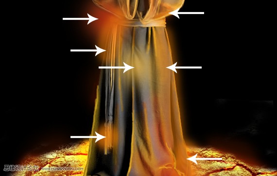 photoshop合成正在施展火焰魔法的法师