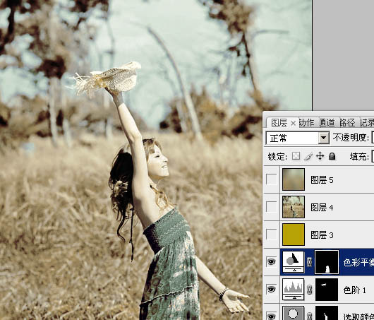 Photoshop将外景人物图片调成怀旧的淡黄色
