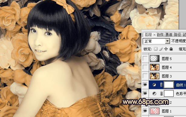 Photoshop下将人物图片调出纯美的橙黄色