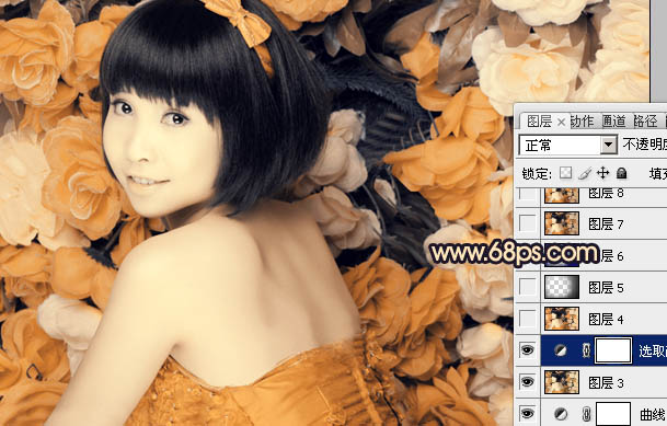 Photoshop下将人物图片调出纯美的橙黄色