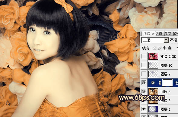 Photoshop下将人物图片调出纯美的橙黄色