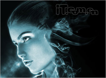 Photoshop制作科幻效果的雾化美女