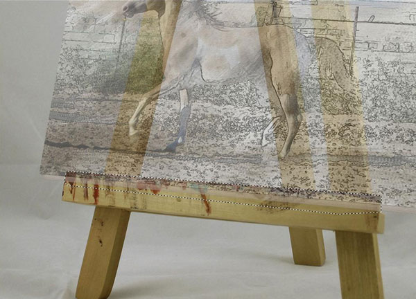 Photoshop把骏马图片转成彩色素描