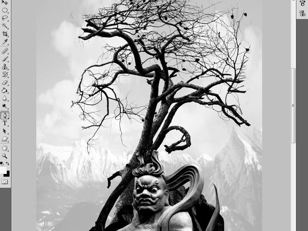 photoshop合成神圣的雕像教程