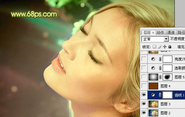 Photoshop打造清爽的淡黄绿色人物图片