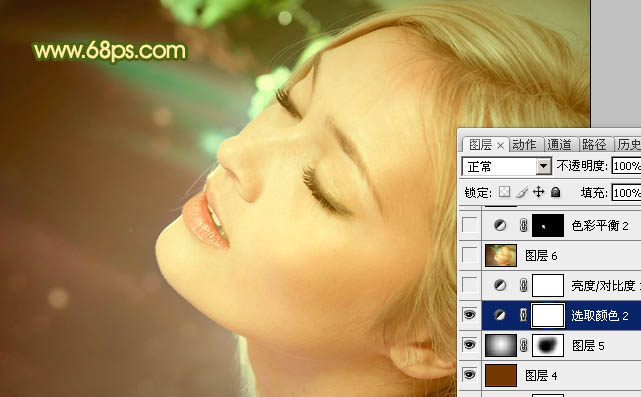 Photoshop打造清爽的淡黄绿色人物图片