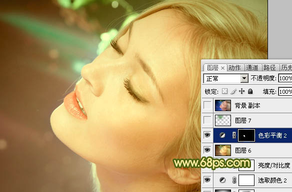 Photoshop打造清爽的淡黄绿色人物图片