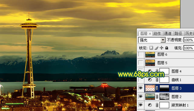 Photoshop打造青黄色夜景图片效果