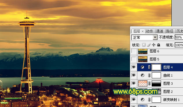 Photoshop打造青黄色夜景图片效果