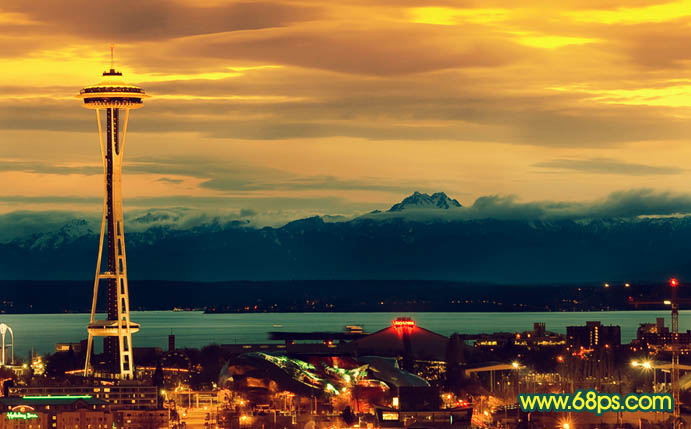 Photoshop打造青黄色夜景图片效果