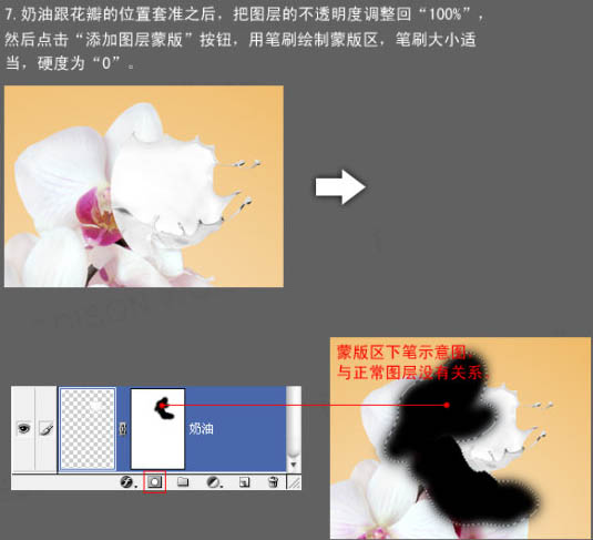 photoshop合成动感的牛奶花朵
