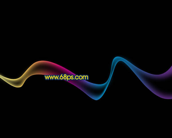 Photoshop制作飘逸的彩色光带