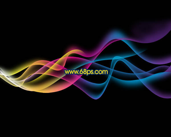 Photoshop制作飘逸的彩色光带
