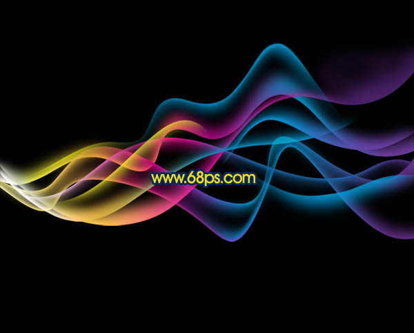 Photoshop制作飘逸的彩色光带