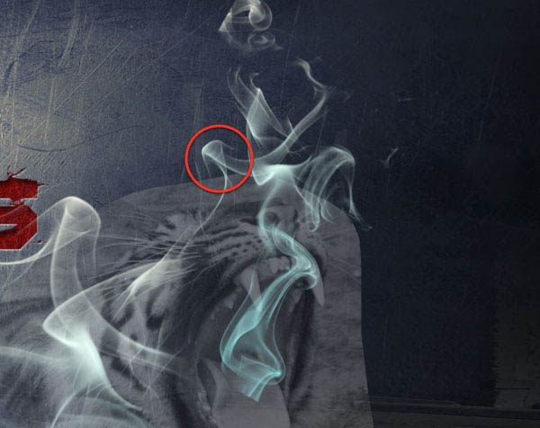 Photoshop打造非常有冲击感的虎头烟雾