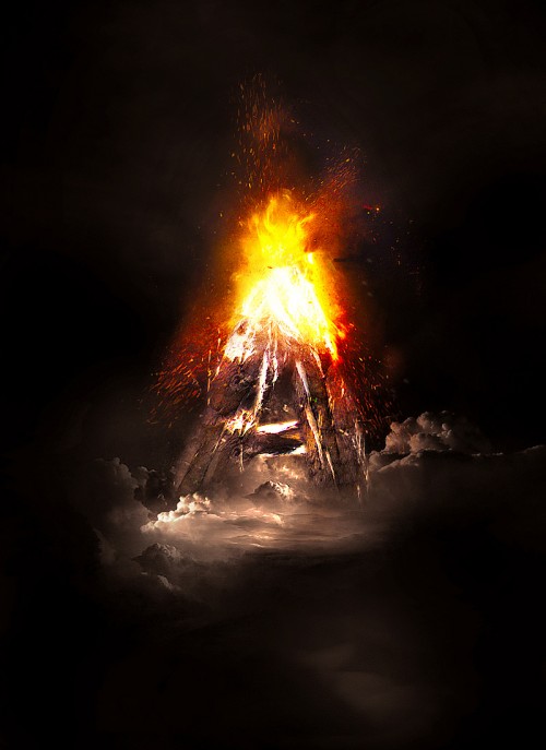 photoshop合成非常震撼的火山喷发字”
