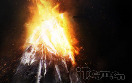 photoshop合成非常震撼的火山喷发字