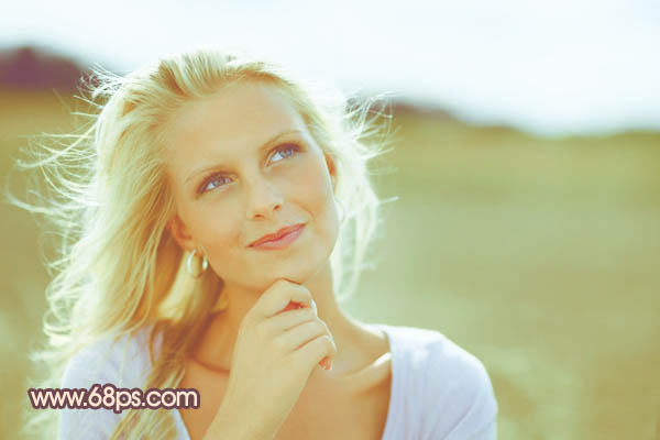 Photoshop将外景人物图片调成甜美的淡绿色