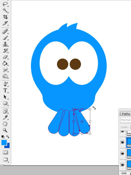 Photoshop打造Twitter可爱蓝色小鸟图标