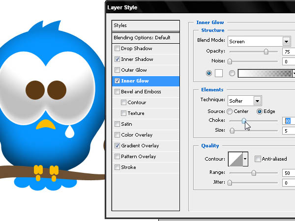 Photoshop打造Twitter可爱蓝色小鸟图标