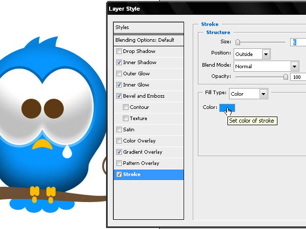 Photoshop打造Twitter可爱蓝色小鸟图标