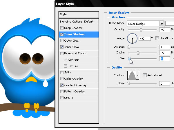 Photoshop打造Twitter可爱蓝色小鸟图标