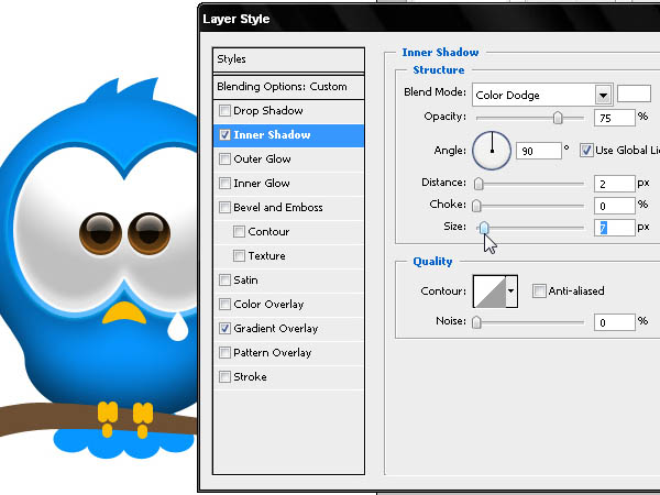 Photoshop打造Twitter可爱蓝色小鸟图标