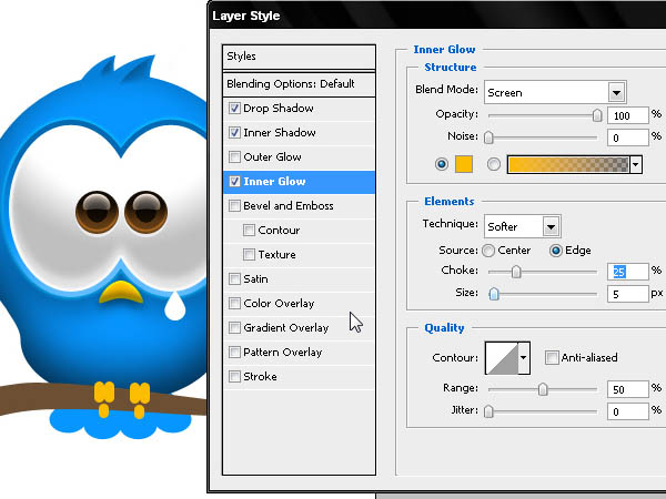 Photoshop打造Twitter可爱蓝色小鸟图标