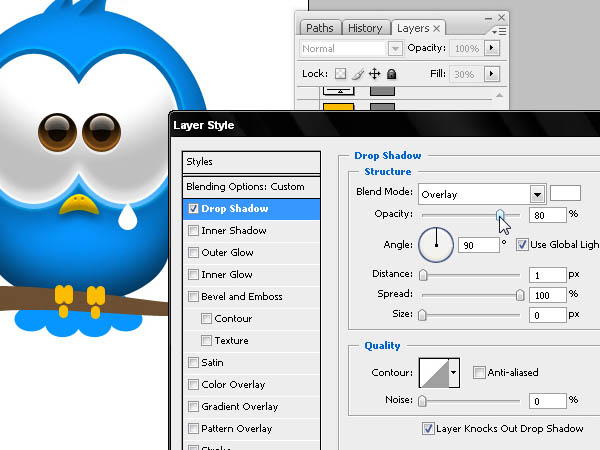 Photoshop打造Twitter可爱蓝色小鸟图标
