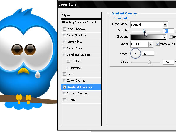 Photoshop打造Twitter可爱蓝色小鸟图标