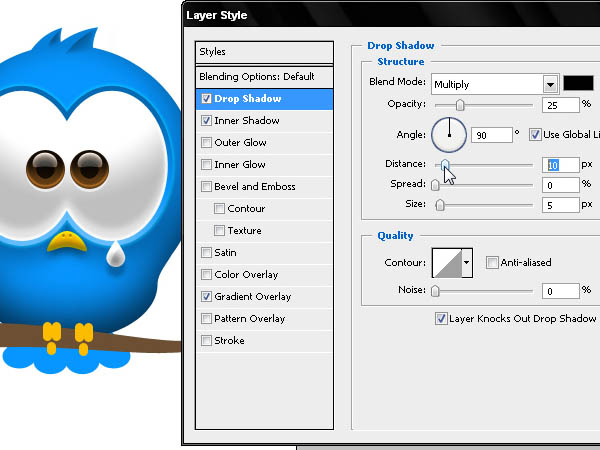 Photoshop打造Twitter可爱蓝色小鸟图标