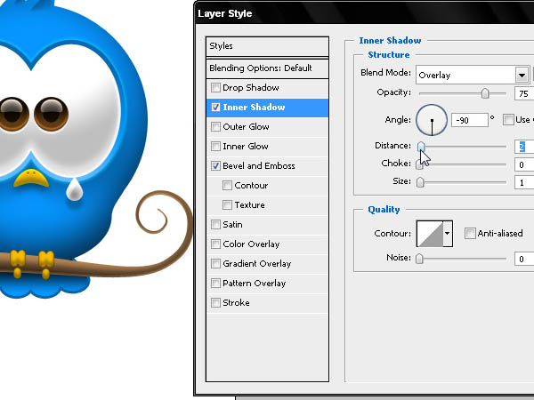 Photoshop打造Twitter可爱蓝色小鸟图标
