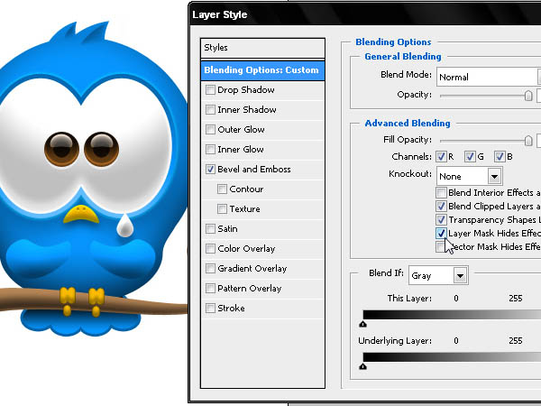 Photoshop打造Twitter可爱蓝色小鸟图标