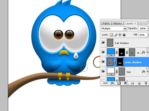 Photoshop打造Twitter可爱蓝色小鸟图标