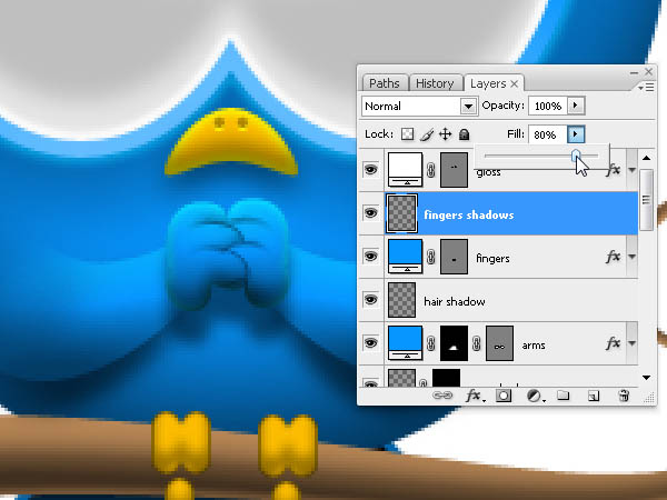 Photoshop打造Twitter可爱蓝色小鸟图标