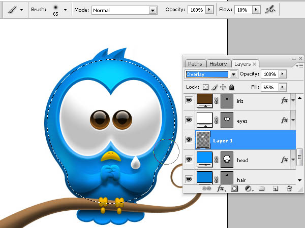 Photoshop打造Twitter可爱蓝色小鸟图标