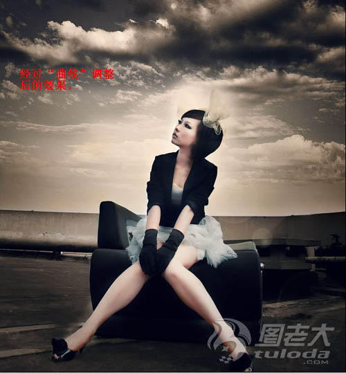 Photoshop调出模特照片大气强对比的黄褐色