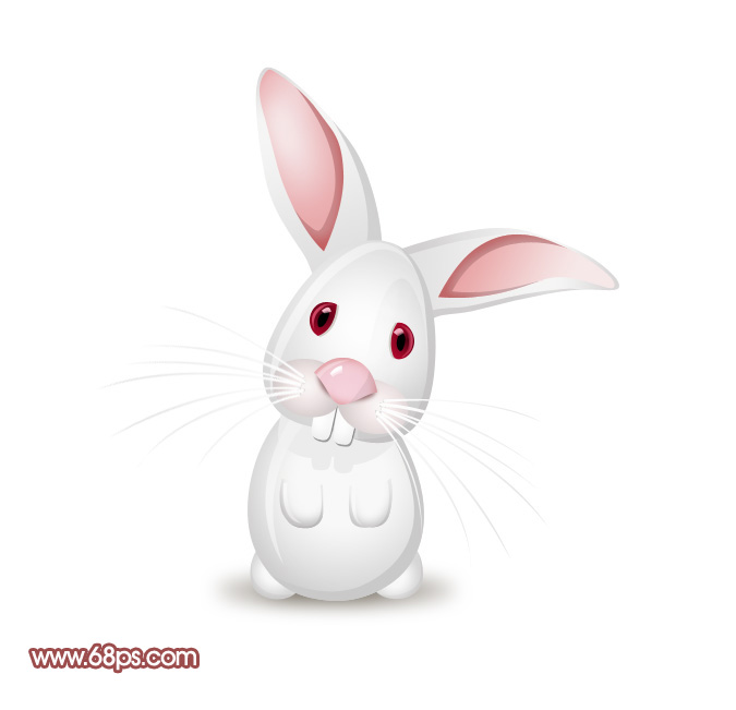 Photoshop打造非常可爱的卡通小白兔”