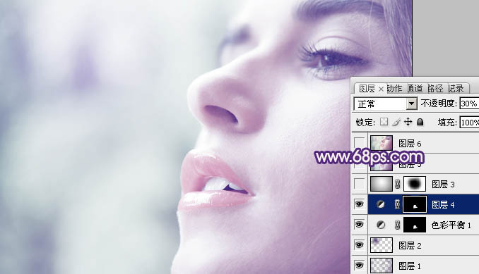 Photoshop将人物图片调成柔和甜美的紫红色