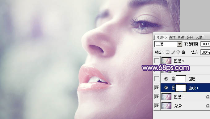 Photoshop将人物图片调成柔和甜美的紫红色