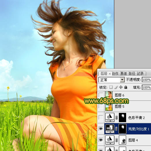 Photoshop将偏灰人物图片调成柔美的青绿色