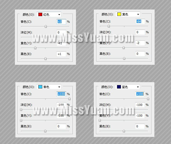 Photoshop将偏色人物图片调成清爽的蓝紫色